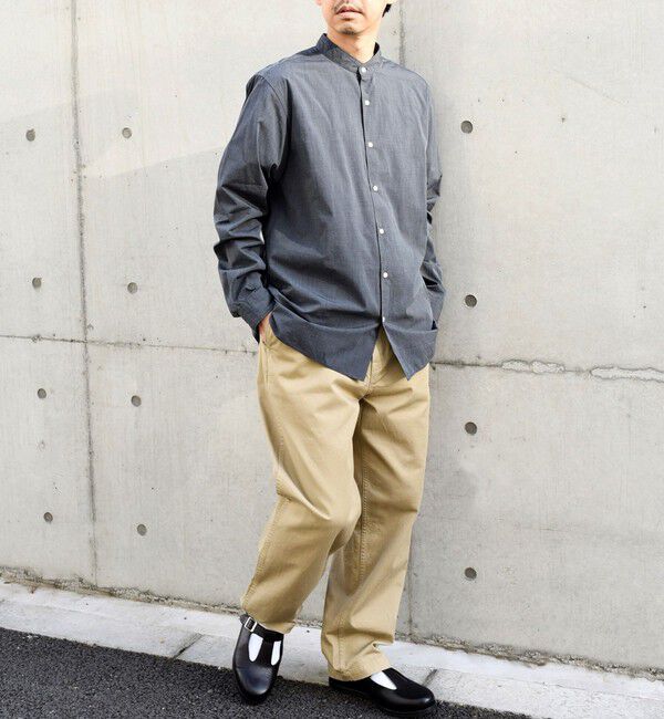 SHIPS any「SHIPS any: ストライプ / ソリッド リラックス バンドカラー シャツ 25AW◇」|シャツ・ブラウス|