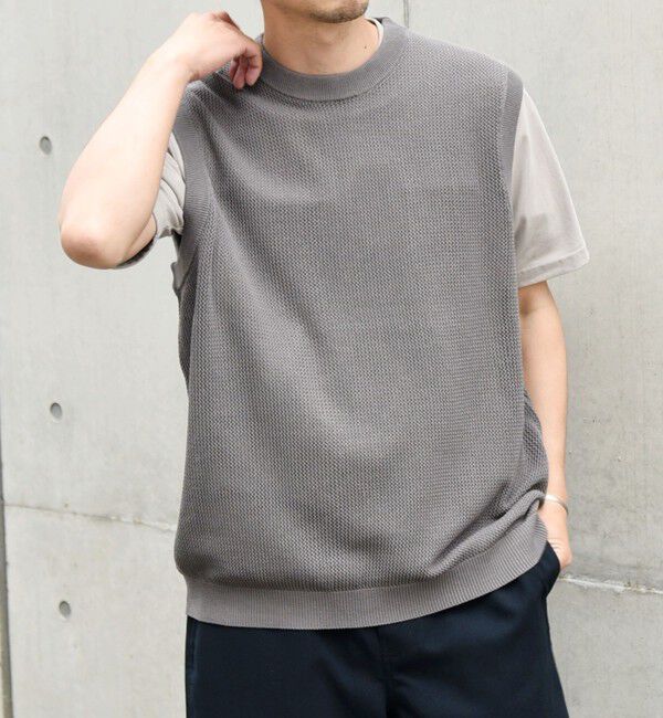 SHIPS any「SHIPS any: 〈洗濯機可能〉シアー ニット クルーネック プルオーバー ベスト◇」|ベスト・ジレ|