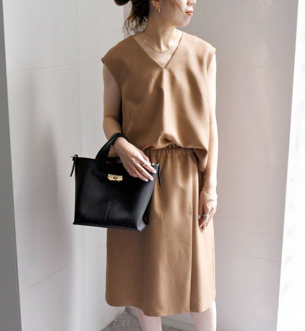 SHIPS any「SHIPS any:〈洗濯機可能〉リネンライク ブラウス &times; キュロットパンツ セットアップ」|キュロット|キャメル