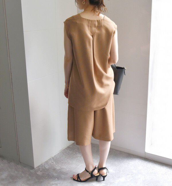 SHIPS any「SHIPS any:〈洗濯機可能〉リネンライク ブラウス &times; キュロットパンツ セットアップ」|キュロット|