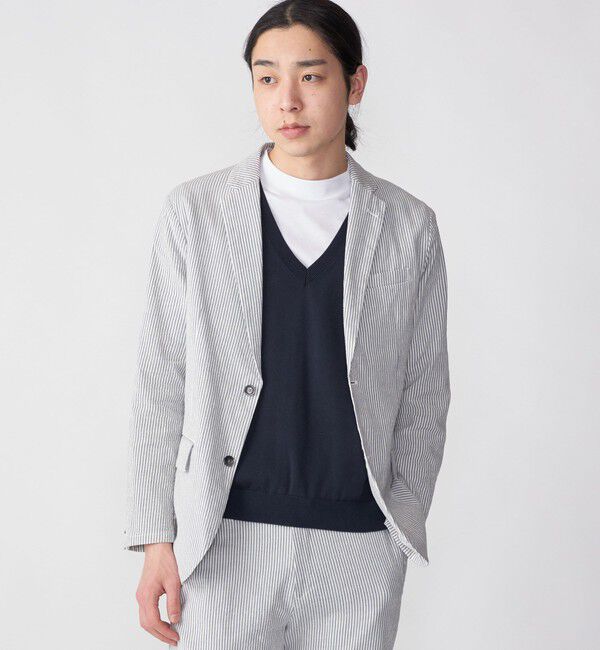 SHIPS「SHIPS: 〈手洗い可能〉12ゲージ コットン Vネック ニット ベスト」|ベスト・ジレ|