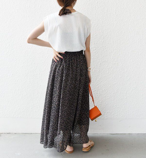SHIPS for women「〈手洗い可能〉レオパード / 無地 ギャザー スカート」|スカート|