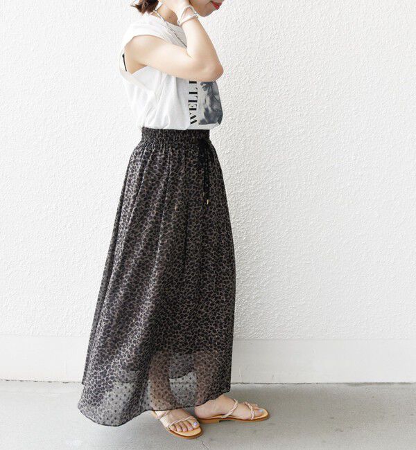 SHIPS for women「〈手洗い可能〉レオパード / 無地 ギャザー スカート」|スカート|