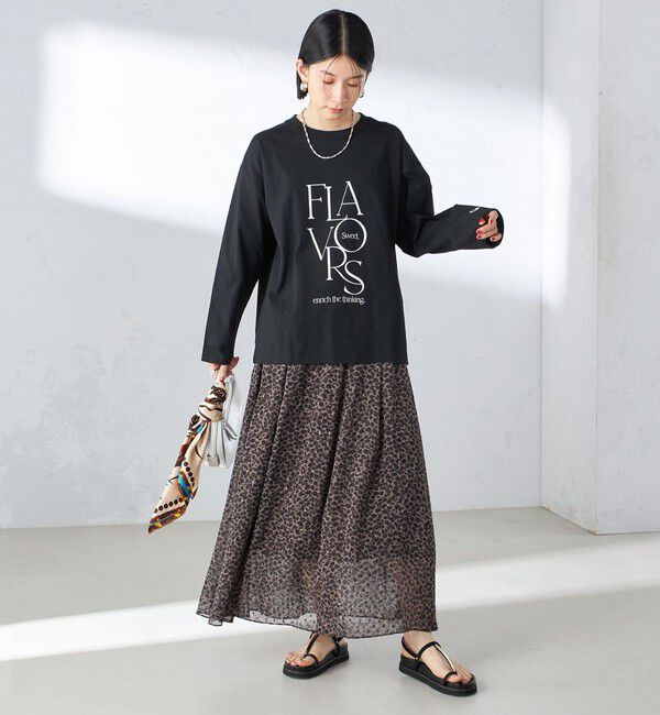 SHIPS for women「〈手洗い可能〉レオパード / 無地 ギャザー スカート」|スカート|