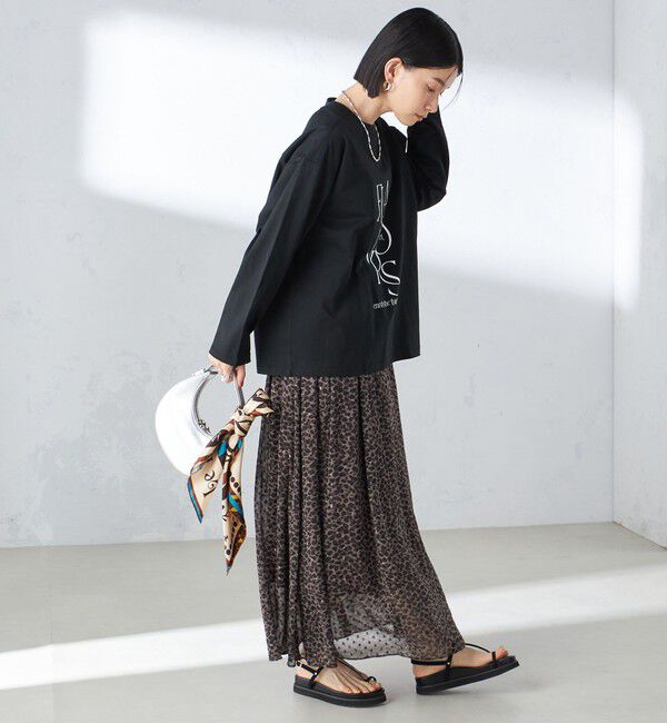 SHIPS for women「〈手洗い可能〉レオパード / 無地 ギャザー スカート」|スカート|