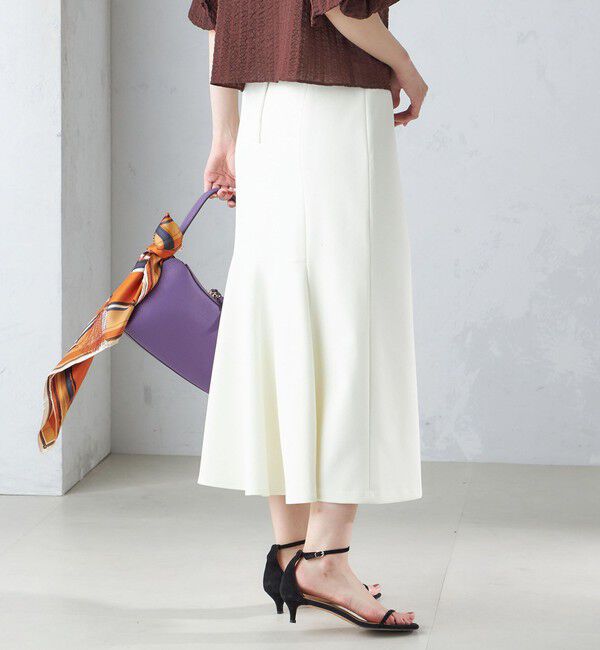 SHIPS for women「〈手洗い可能〉ニット ジョーゼット バック マーメイド スカート」|スカート|