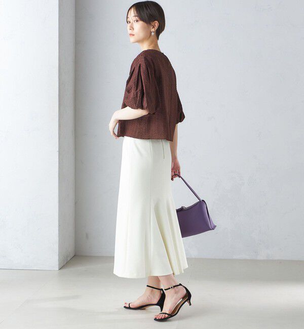 SHIPS for women「〈手洗い可能〉ニット ジョーゼット バック マーメイド スカート」|スカート|