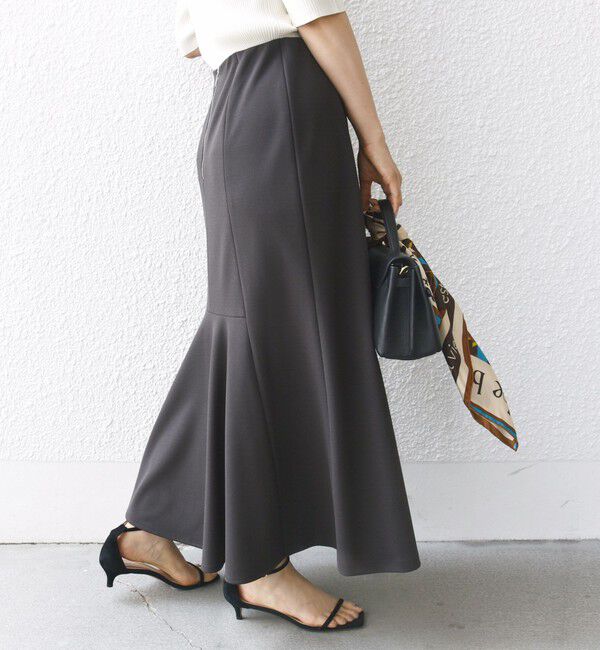 SHIPS for women「〈手洗い可能〉ニット ジョーゼット バック マーメイド スカート」|スカート|