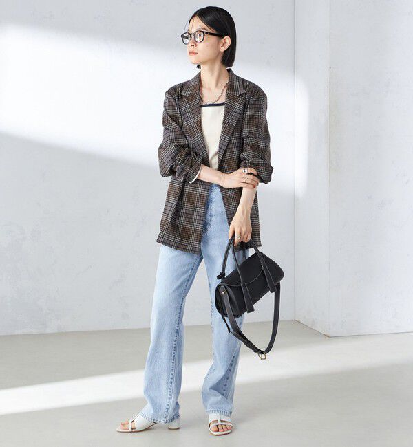 SHIPS for women「〈手洗い可能〉ウール混 チェック ダブルボタン ジャケット」|テーラードジャケット|