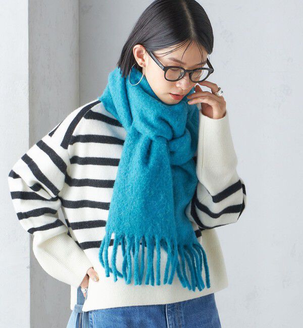 SHIPS for women「刺繍 モへヤ ミックス マフラー」|マフラー|