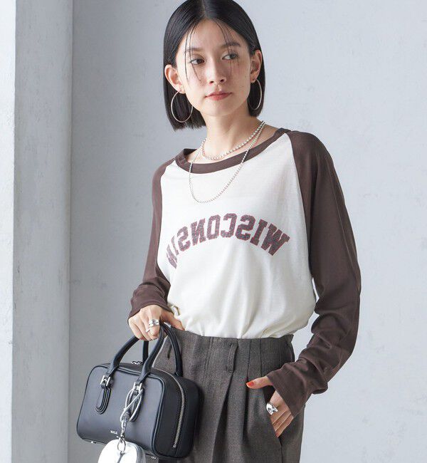 SHIPS for women「St.Johns 3rd club:〈洗濯機可能〉シアー ベースボール TEE」|Tシャツ・カットソー|