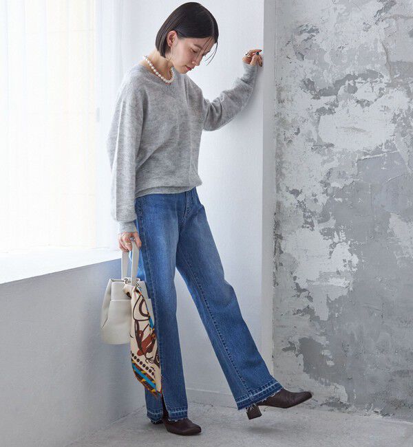 SHIPS for women「〈手洗い可能〉モヘヤ パイル Vネック プルオーバー」|ニット・セーター|