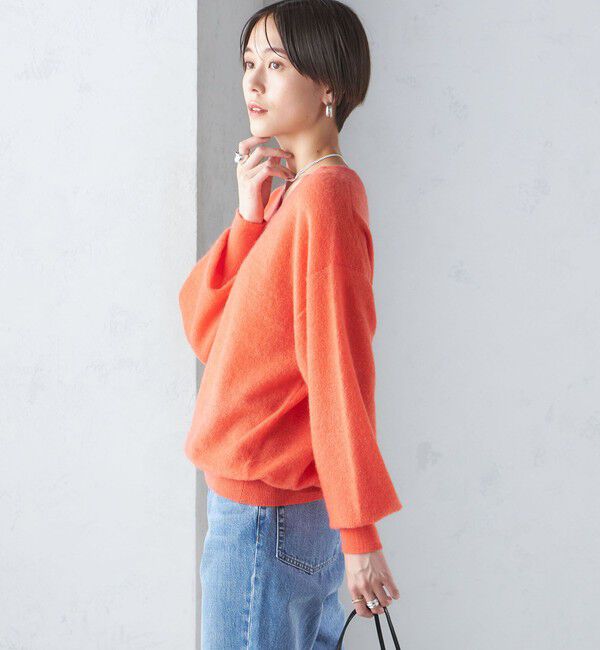 SHIPS for women「〈手洗い可能〉モヘヤ パイル Vネック プルオーバー」|ニット・セーター|