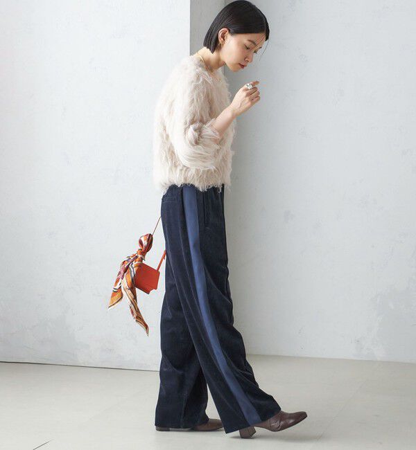 SHIPS for women「〈手洗い可能〉ベッチン ライン ストレート パンツ」|その他|