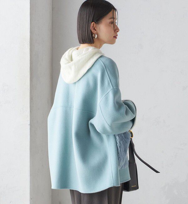 SHIPS for women「リバー ファー ポケット コート」|ノーカラーコート|