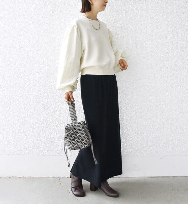 SHIPS for women「【WEB限定】〈手洗い可能〉エア ダンボール 布帛 コンビ プルオーバー」|スウェット・ジャージ|