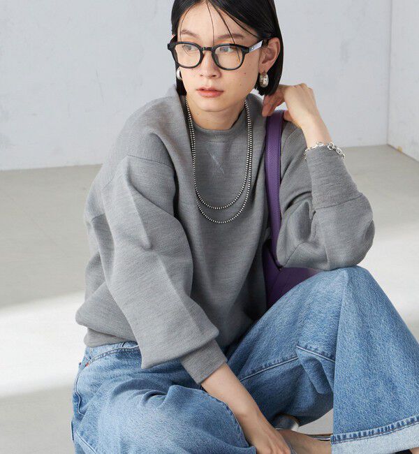 SHIPS for women「〈手洗い可能〉スムース ニット ガゼット プルオーバー」|ニット・セーター|ライトグレー