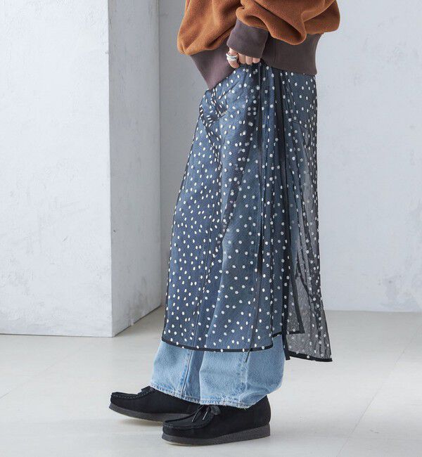 SHIPS for women「〈手洗い可能〉チュール フラワー 巻き スカート」|スカート|