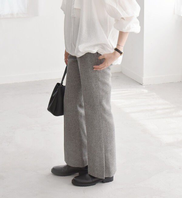 quaranciel「quaranciel:〈洗濯機可能〉ポリエステル サージ セミ フレア パンツ」|その他|