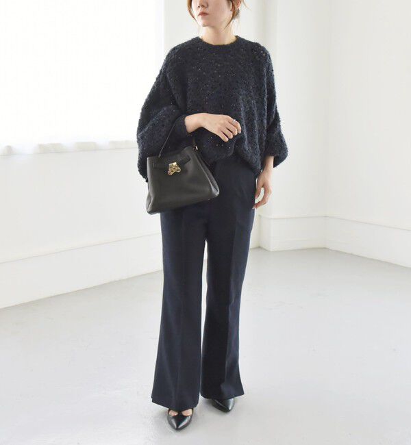 quaranciel「quaranciel:〈洗濯機可能〉ポリエステル サージ セミ フレア パンツ」|その他|