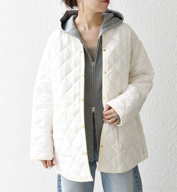 SHIPS any「Traditional Weatherwear: ARKLEY キルティング ミドル ノーカラー コート」|ノーカラーコート|