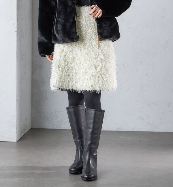 SHIPS for women「〈手洗い可能〉ラメ フリンジ ミニ スカート」|スカート|