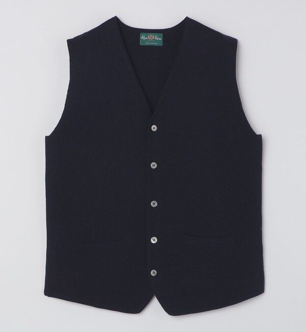 SHIPS「ALANPAINE: 14ゲージ メリノウール ベスト」|ベスト・ジレ|ネイビー