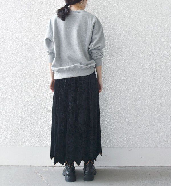 SHIPS any「bon_meur:〈手洗い可能〉クラッシュ ベロア シャーリング 2WAY スカート」|フレア|