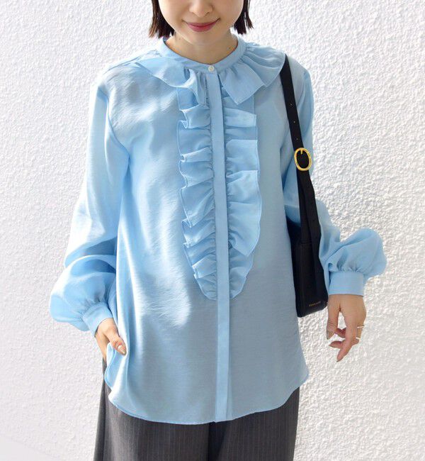 SHIPS for women「〈手洗い可能〉エアリー フロント フリル デザイン ブラウス」|シャツ・ブラウス|