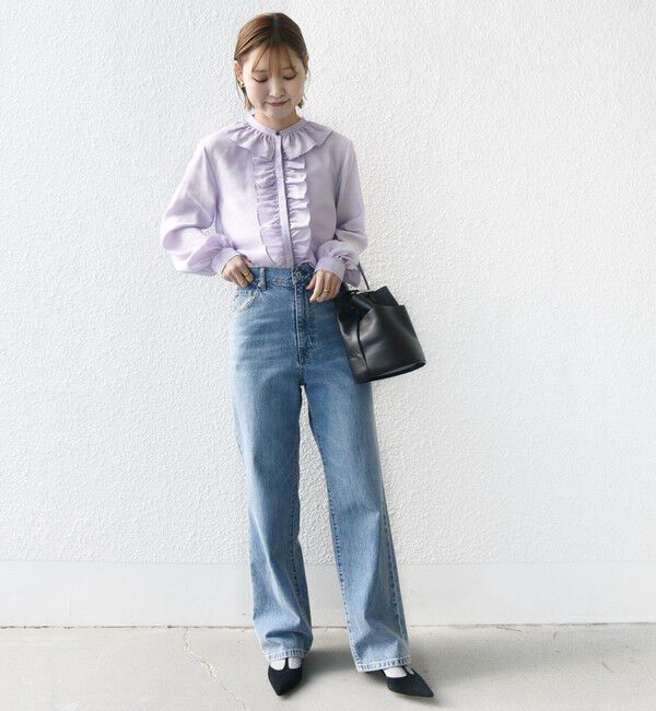 SHIPS for women「〈手洗い可能〉エアリー フロント フリル デザイン ブラウス」|シャツ・ブラウス|