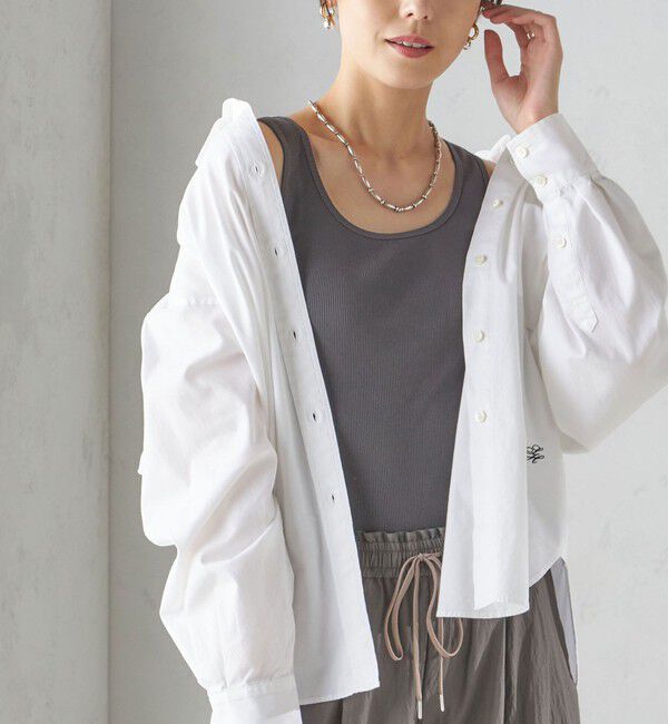 SHIPS for women「オーガニック コットン 2WAY リブ タンクトップ」|タンクトップ|ダークグレー