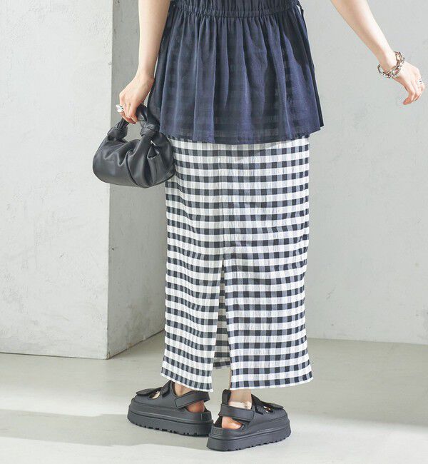 SHIPS for women「〈手洗い可能〉ギンガム チェック タイト スカート」|スカート|
