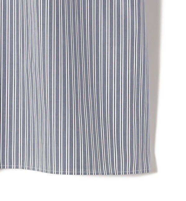 SHIPS for women「〈手洗い可能〉ストライプ フリル ネック リボン 半袖 ブラウス」|シャツ・ブラウス|