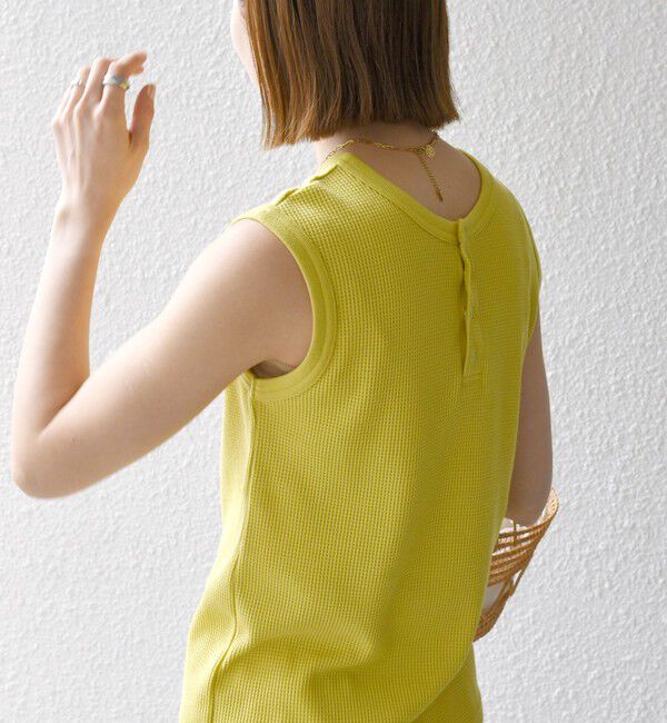 SHIPS any「《一部追加予約》SHIPS any:〈洗濯機可能〉ワッフル ヘンリーネック 2WAY ノースリーブ TEE」|タンクトップ|