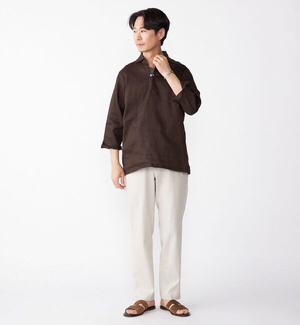 SHIPS「SHIPS: フレックスリネン 7スリーブ カプリ シャツ」|シャツ・ブラウス|