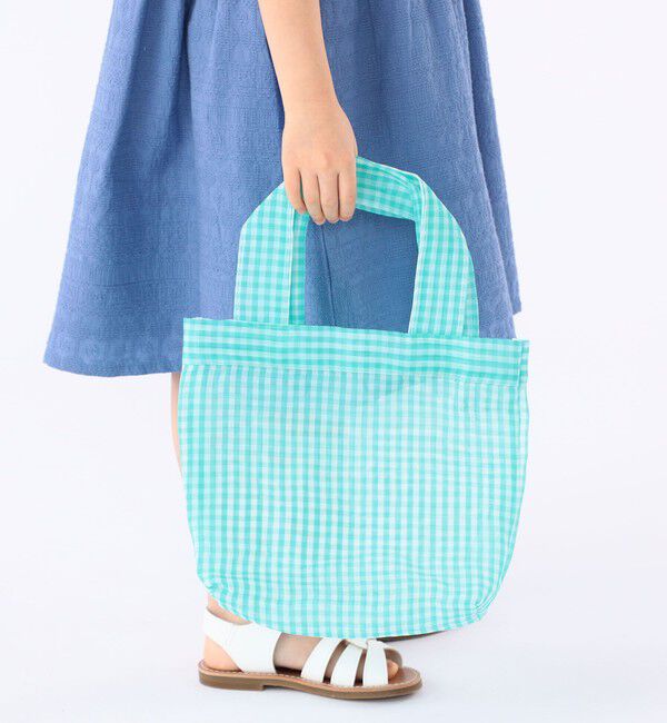 SHIPS KIDS「Diminutivo:メッシュ メルカード ギンガム トートバッグ」|トートバッグ|サックスブルー