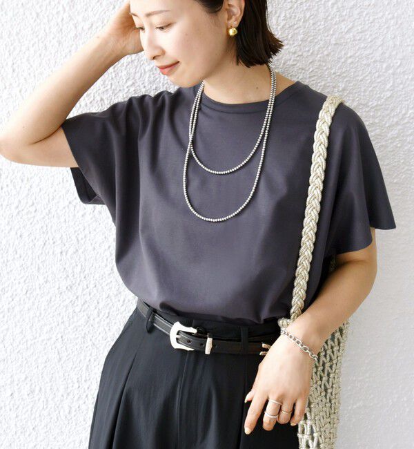 SHIPS for women「〈接触冷感〉ポンチ ドルマン TEE」|Tシャツ・カットソー|ダークグレー