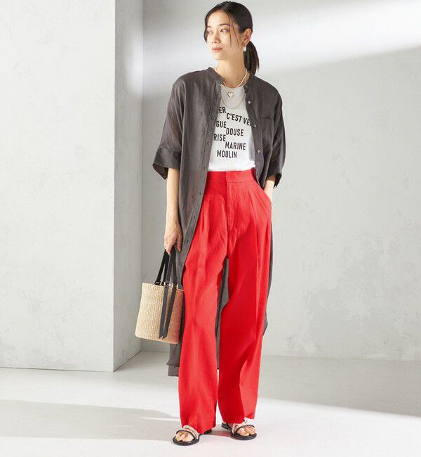 SHIPS for women「〈手洗い可能〉綿麻 ビエラ 2タック パンツ」|その他|