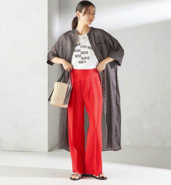 SHIPS for women「〈手洗い可能〉綿麻 ビエラ 2タック パンツ」|その他|