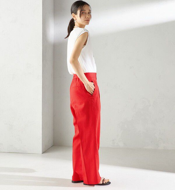 SHIPS for women「〈手洗い可能〉綿麻 ビエラ 2タック パンツ」|その他|