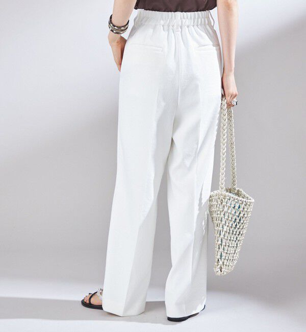 SHIPS for women「〈UVカット / 吸水速乾 / 手洗い可能〉合繊 タック センター プレス パンツ」|スラックス|