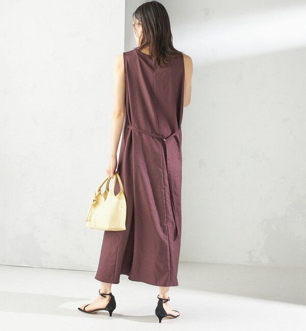 SHIPS for women「〈手洗い可能〉ツイル ノースリーブ ベルト付き ワンピース」|ワンピース|