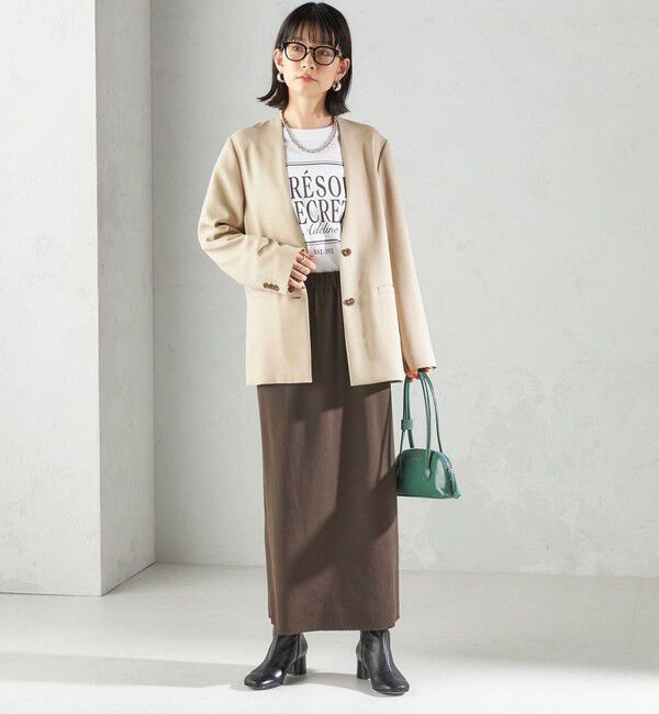 SHIPS for women「〈手洗い可能〉TUMUGITO(R) シャーク ツイード カラーレス ジャケット」|ノーカラージャケット|