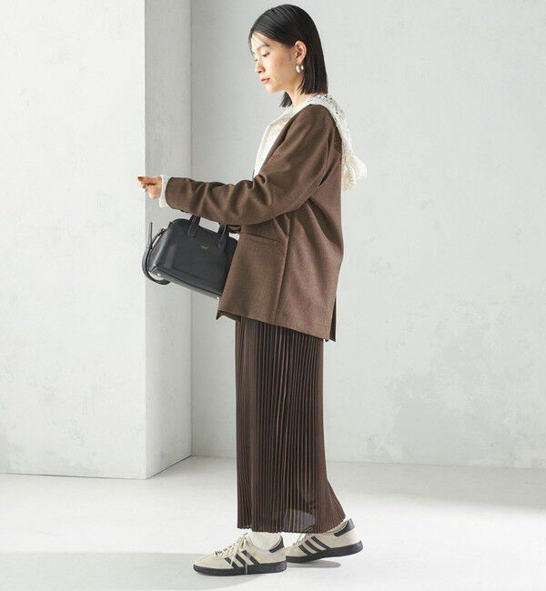 SHIPS for women「〈手洗い可能〉TUMUGITO(R) シャーク ツイード カラーレス ジャケット」|ノーカラージャケット|