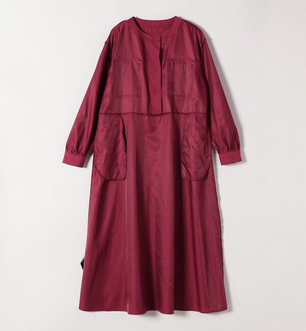 SHIPS any「SHIPS any:〈洗濯機可能〉ピーチスキン クルーネック ポケット フレア ワンピース」|ワンピース|