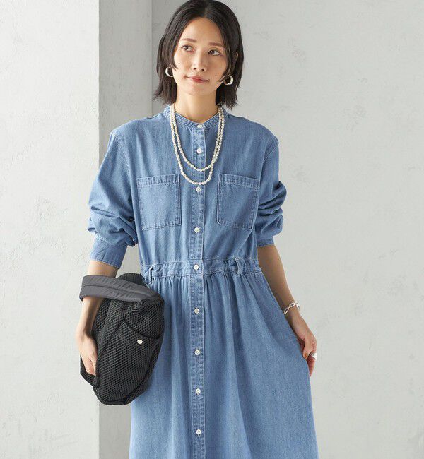 SHIPS for women「〈洗濯機可能〉ライトオンス デニム ウエスト 切替 ワンピース」|ワンピース|