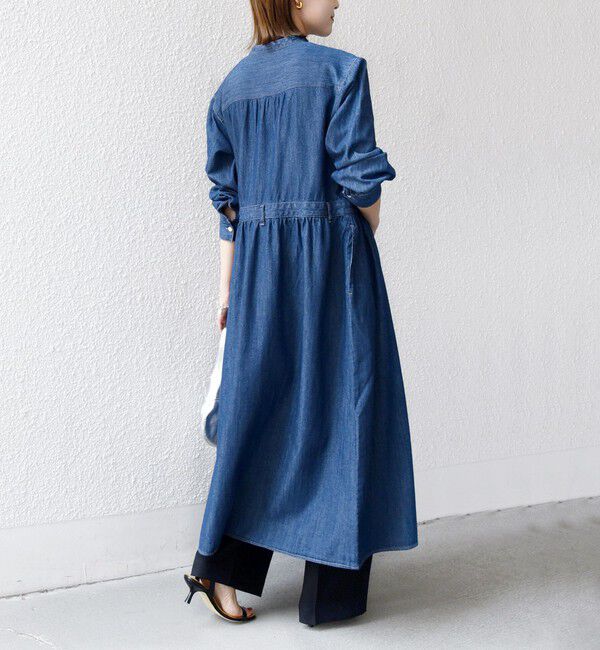 SHIPS for women「〈洗濯機可能〉ライトオンス デニム ウエスト 切替 ワンピース」|ワンピース|