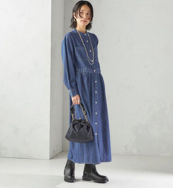 SHIPS for women「〈洗濯機可能〉ライトオンス デニム ウエスト 切替 ワンピース」|ワンピース|