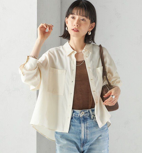 SHIPS for women「〈手洗い可能〉セルロース ツイル 羽織 シャツ」|シャツ・ブラウス|