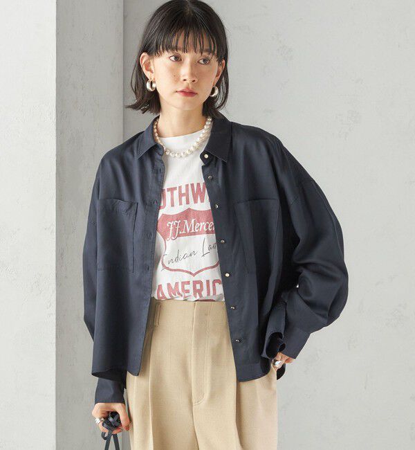 SHIPS for women「〈手洗い可能〉セルロース ツイル 羽織 シャツ」|シャツ・ブラウス|